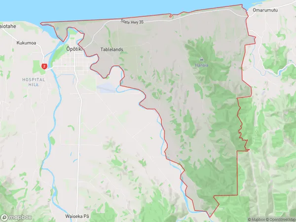 Tirohanga, Bay of Plenty Polygon Area Map