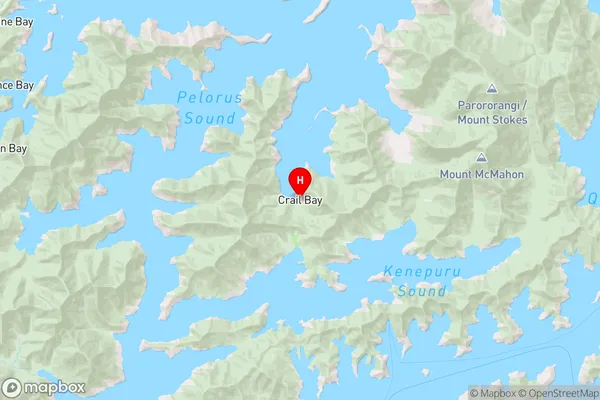 Crail Bay,Marlborough Region Map