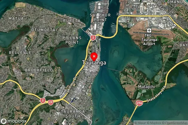 Tauranga,Bay of Plenty Satellite Map