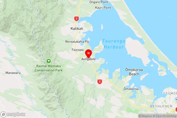 Aongatete,Bay of Plenty Region Map