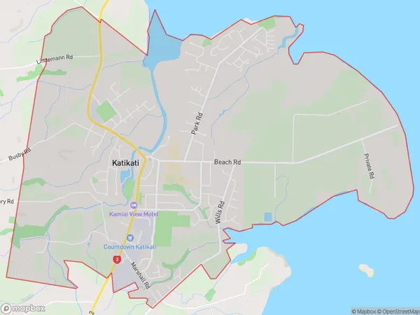 Katikati, Bay of Plenty Polygon Area Map