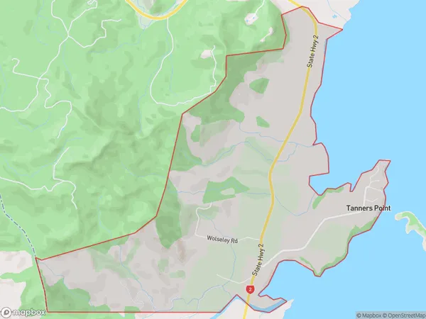 Tanners Point, Bay of Plenty Polygon Area Map