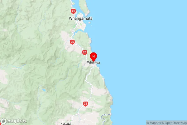 Whiritoa,Waikato Region Map