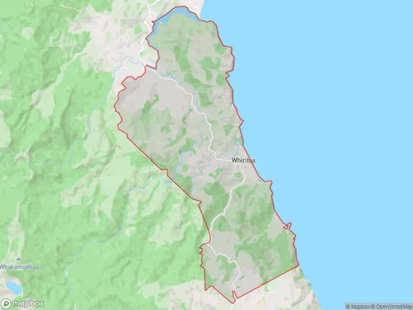 Whiritoa, Waikato Polygon Area Map