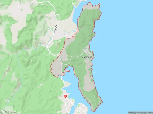 Onemana, Waikato Polygon Area Map