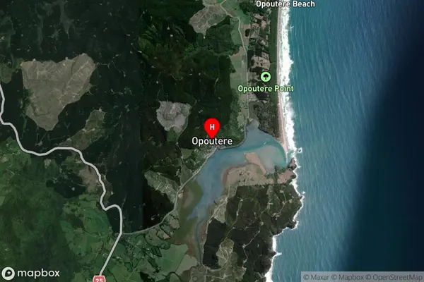 Opoutere,Waikato Satellite Map