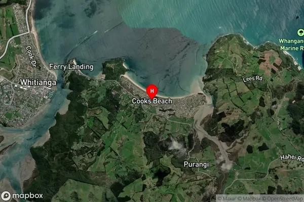 Cooks Beach,Waikato Satellite Map