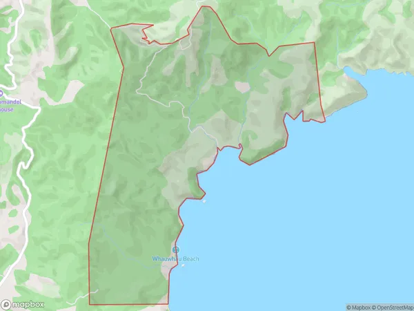 Waitaia Bay, Waikato Polygon Area Map