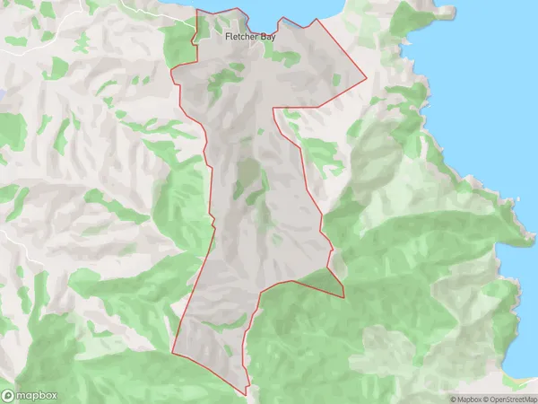 Fletcher Bay, Waikato Polygon Area Map