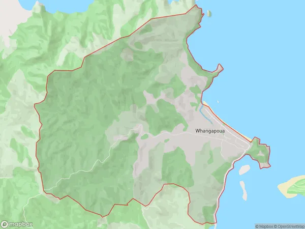 Whangapoua, Waikato Polygon Area Map