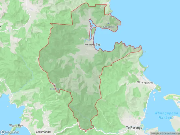 Kennedy Bay, Waikato Polygon Area Map