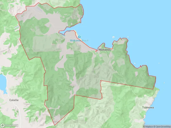 Waikawau, Waikato Polygon Area Map