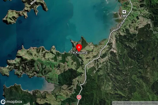 Te Kouma,Waikato Satellite Map