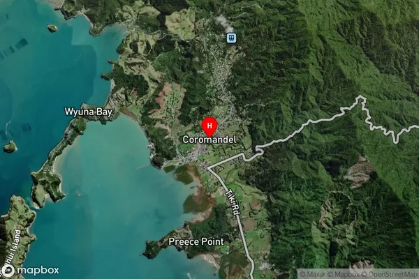 Coromandel,Waikato Satellite Map