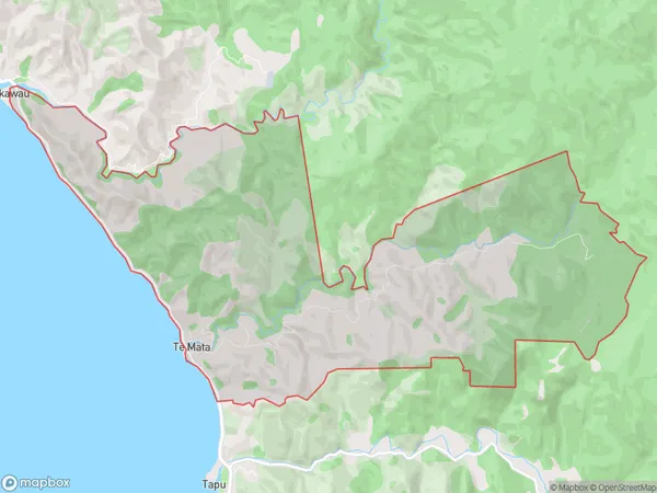 Te Mata, Waikato Polygon Area Map