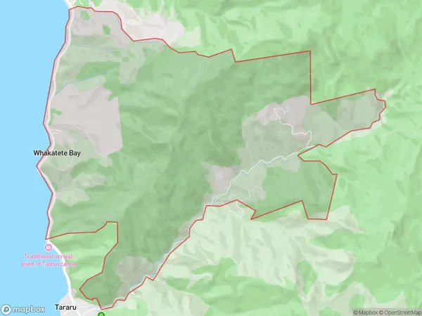 Whakatete Bay, Waikato Polygon Area Map