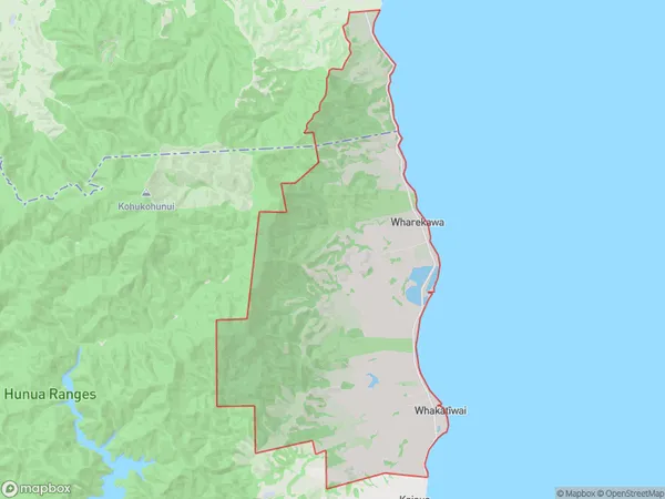 Whakatiwai, Waikato Polygon Area Map