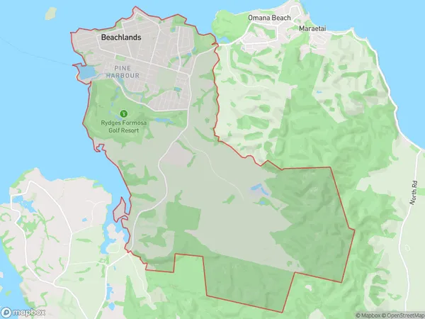 Beachlands, Auckland Polygon Area Map