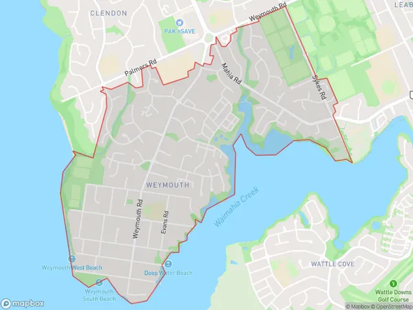 Weymouth, Auckland Polygon Area Map