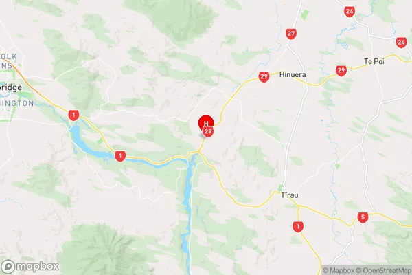 Piarere,Waikato Region Map