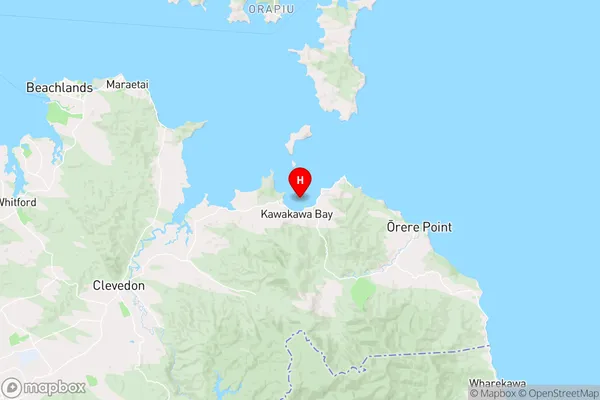 Kawakawa Bay,Auckland Region Map