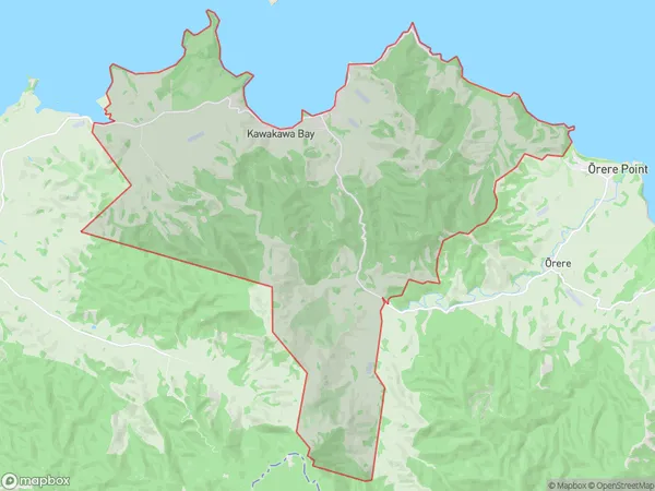 Kawakawa Bay, Auckland Polygon Area Map