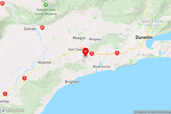 Saddle Hill,Otago Region Map