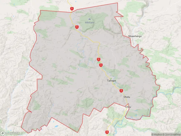 Taihape, Manawatu-Wanganui Polygon Area Map