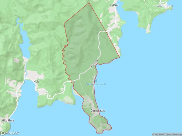 Cornwallis, Auckland Polygon Area Map