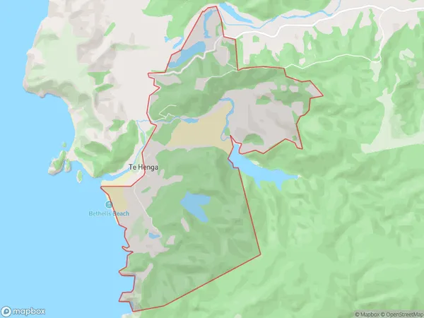 Te Henga / Bethells Beach, Auckland Polygon Area Map