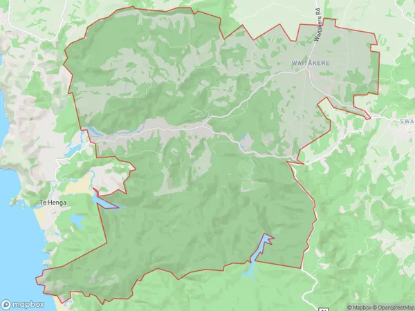 Waitakere, Auckland Polygon Area Map