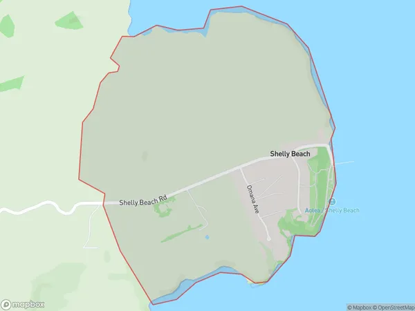 Shelly Beach, Auckland Polygon Area Map