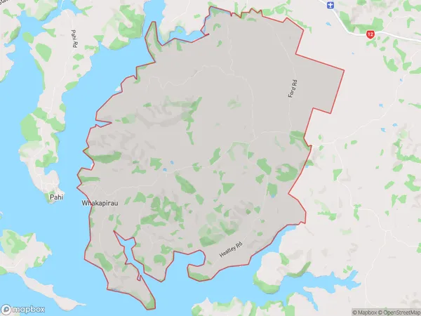 Whakapirau, Northland Polygon Area Map