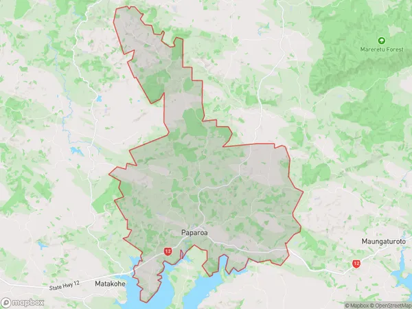 Paparoa, Northland Polygon Area Map