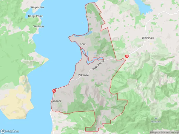 Opononi, Northland Polygon Area Map