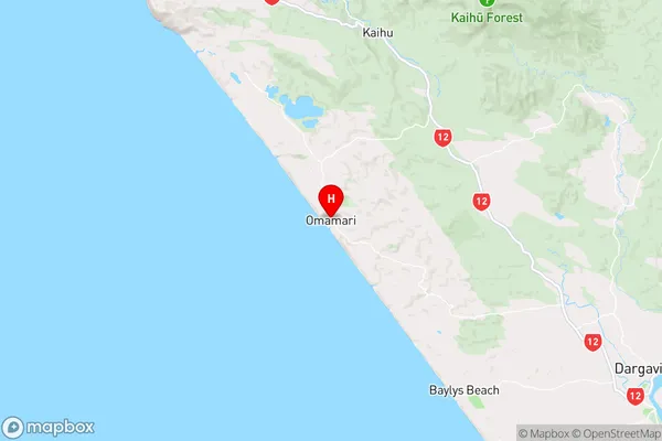 Omamari,Northland Region Map