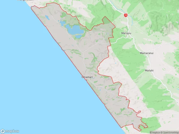 Omamari, Northland Polygon Area Map