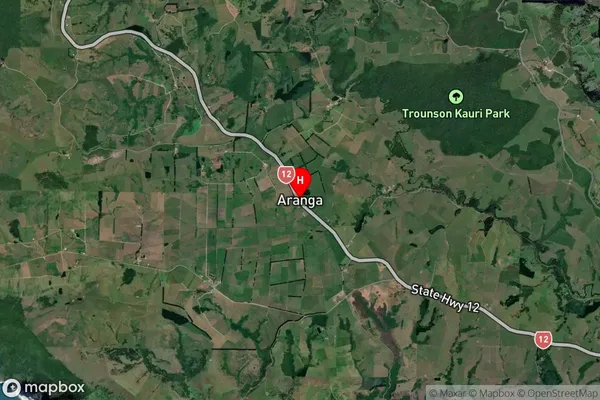 Aranga,Northland Satellite Map