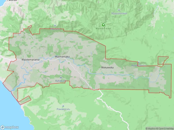 Waimamaku, Northland Polygon Area Map