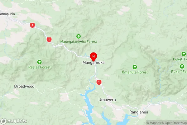 Mangamuka,Northland Region Map