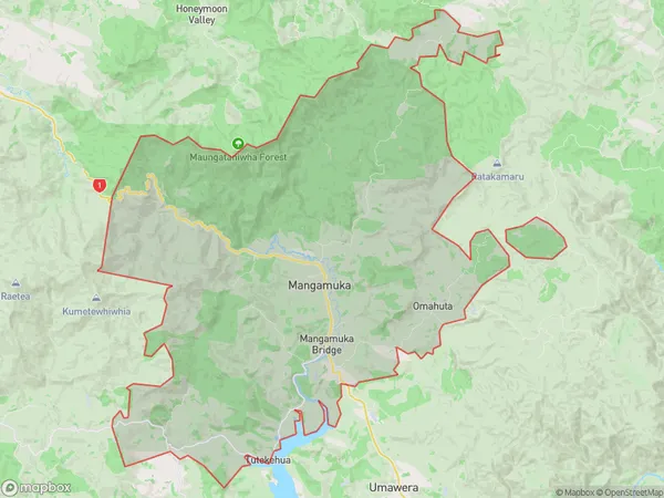 Mangamuka, Northland Polygon Area Map