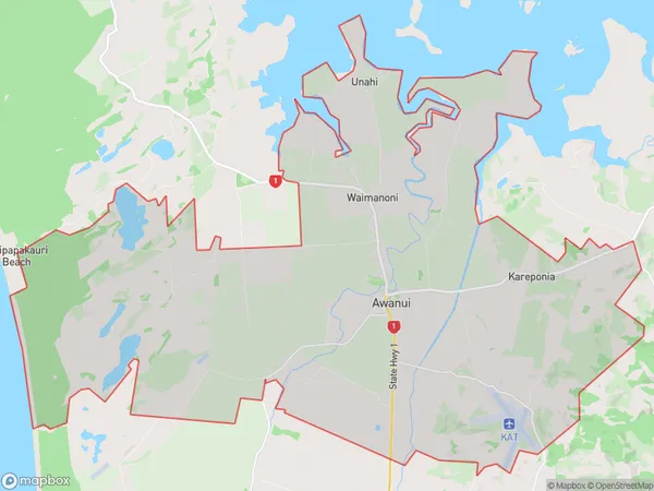 Awanui, Northland Polygon Area Map