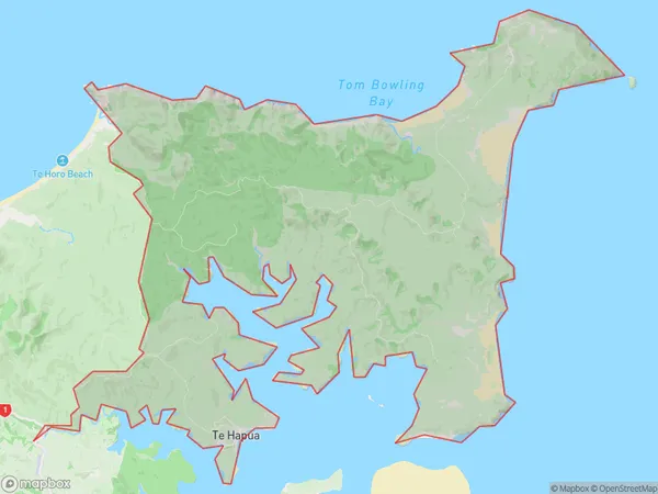 Te Hapua, Northland Polygon Area Map