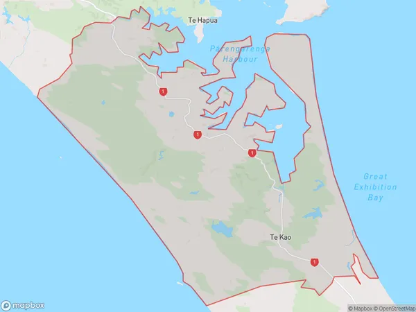 Te Kao, Northland Polygon Area Map