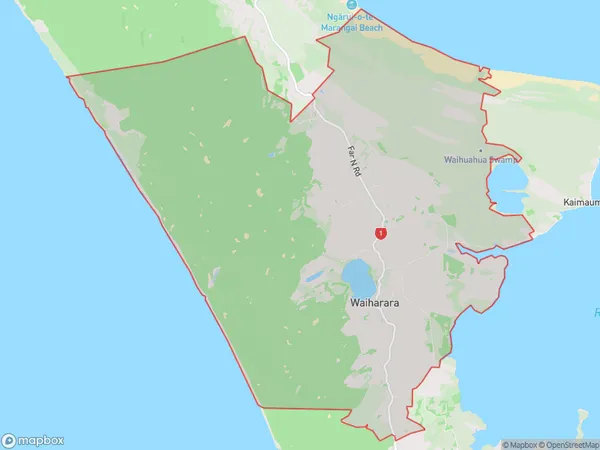 Waiharara, Northland Polygon Area Map