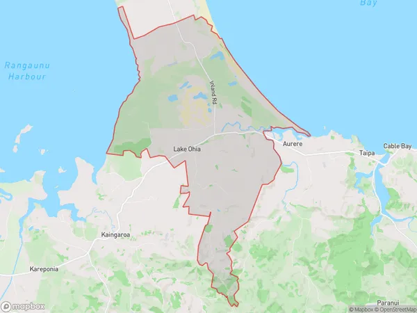 Lake Ohia, Northland Polygon Area Map