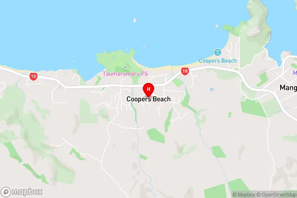 Coopers Beach,Northland Area Map