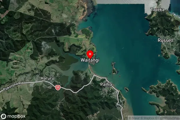 Waitangi,Northland Satellite Map