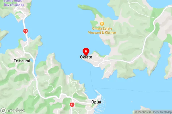 Okiato,Northland Area Map