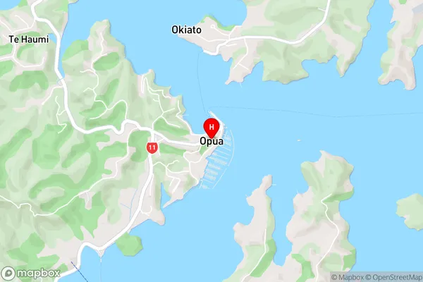 Opua,Northland Area Map